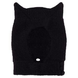 Knitted Horn Beanie Hat - Coperni - Wool - Black